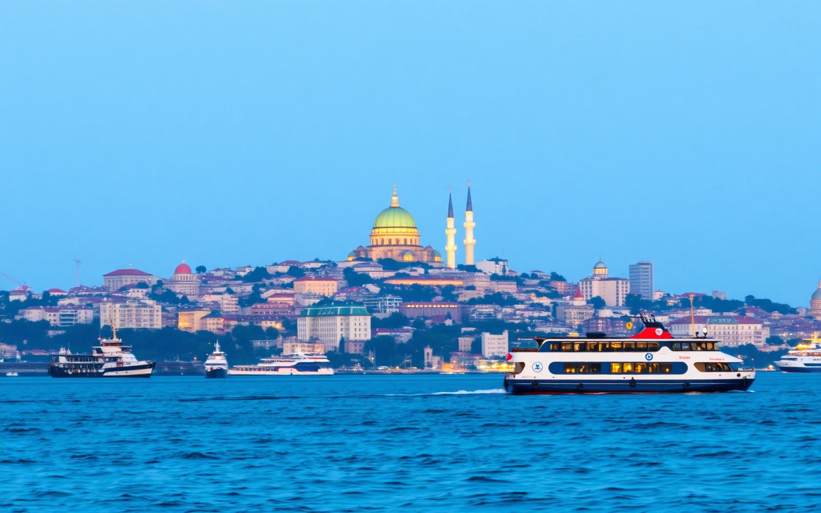 İstanbul'un apartmanlarla kaplı semtleri üzerinden geniş şehir manzarası